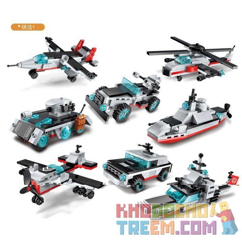 Enlighten 1406 Qman 1406 non  TÀU SÂN BAY 8 TRONG 1 bộ đồ chơi xếp lắp ráp ghép mô hình Transformers COMBAT ZONES SERIES 航母战舰 Robot Đại Chiến Người Máy Biến Hình 643 khối