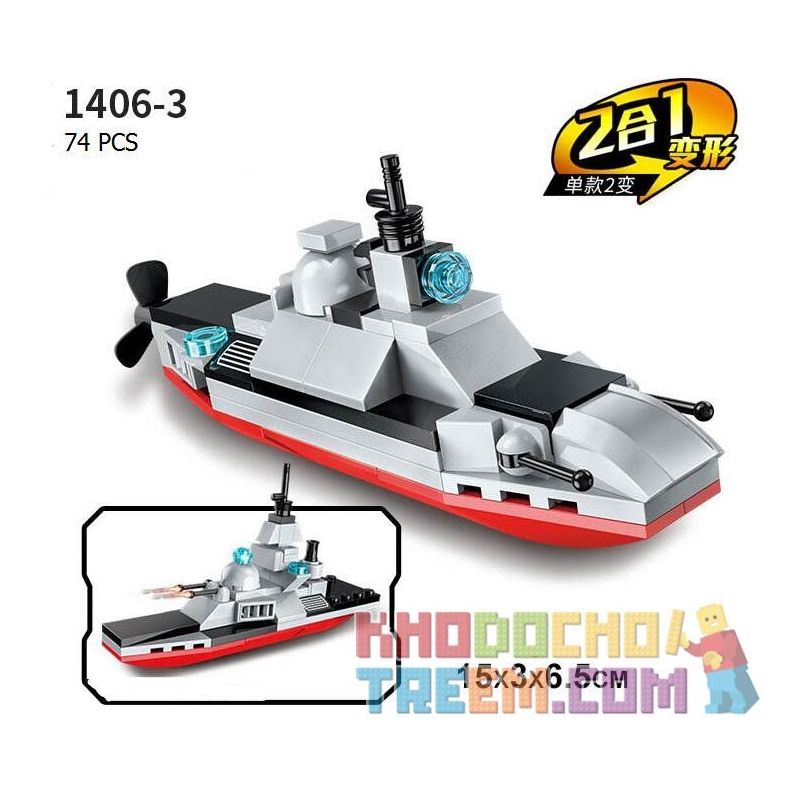 Enlighten 1406 Qman 1406 non  TÀU SÂN BAY 8 TRONG 1 bộ đồ chơi xếp lắp ráp ghép mô hình Transformers COMBAT ZONES SERIES 航母战舰 Robot Đại Chiến Người Máy Biến Hình 643 khối