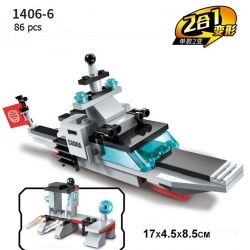 Enlighten 1406 Qman 1406 non  TÀU SÂN BAY 8 TRONG 1 bộ đồ chơi xếp lắp ráp ghép mô hình Transformers COMBAT ZONES SERIES 航母战舰 Robot Đại Chiến Người Máy Biến Hình 643 khối