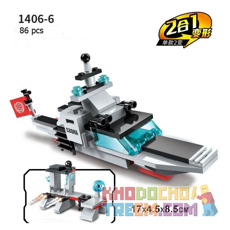 Enlighten 1406 Qman 1406 non  TÀU SÂN BAY 8 TRONG 1 bộ đồ chơi xếp lắp ráp ghép mô hình Transformers COMBAT ZONES SERIES 航母战舰 Robot Đại Chiến Người Máy Biến Hình 643 khối