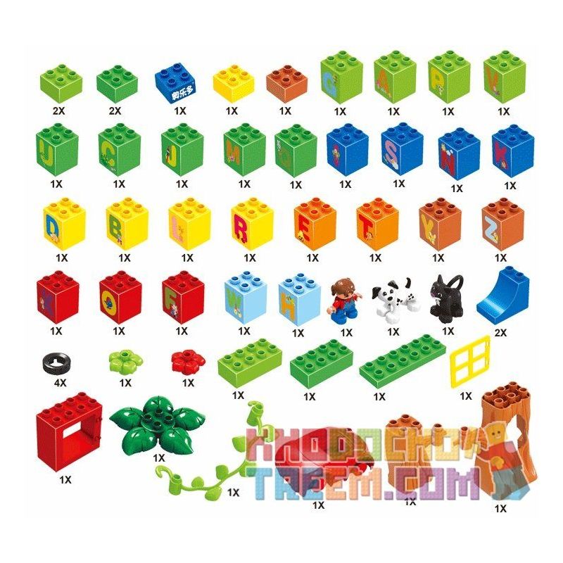 HYSTOYS HONGYUANSHENG AOLEDUOTOYS GM-5009 5009 GM5009 Xếp hình kiểu    Learning Alphabet Học Bảng Chữ Cái 108 khối