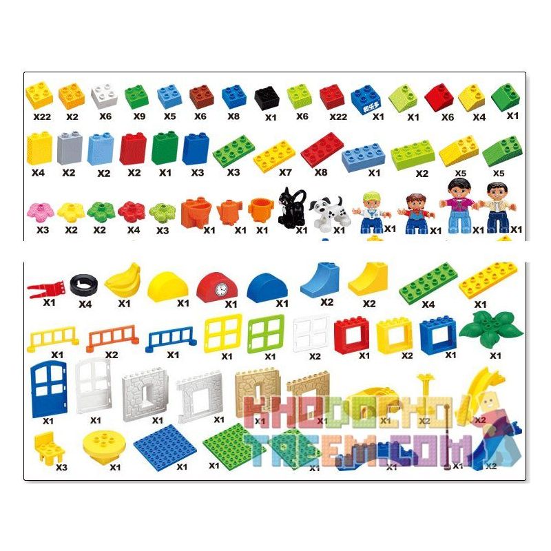 HYSTOYS HONGYUANSHENG AOLEDUOTOYS GM-5014A 5014A GM5014A Xếp hình kiểu    Learning Paradise Xếp Hình Tổng Hợp Hộp Nhựa 221 khối