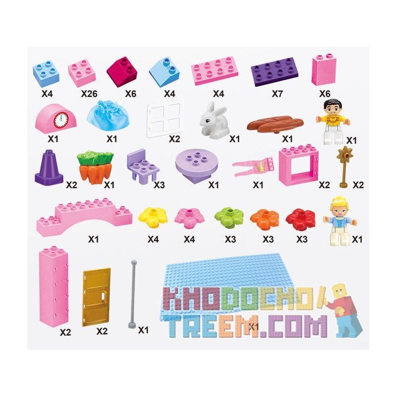 HYSTOYS HONGYUANSHENG AOLEDUOTOYS GM-5003 5003 GM5003 Xếp hình kiểu    Happy Princess Công Chúa Vui Vẻ 100 khối