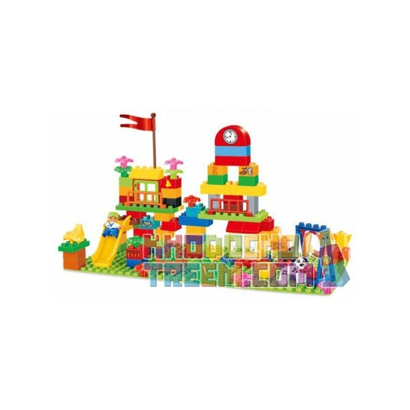HYSTOYS HONGYUANSHENG AOLEDUOTOYS HG-1356 1356 HG1356 Xếp hình kiểu Lego Duplo DUPLO Playground Khu Vui Chơi 100 khối