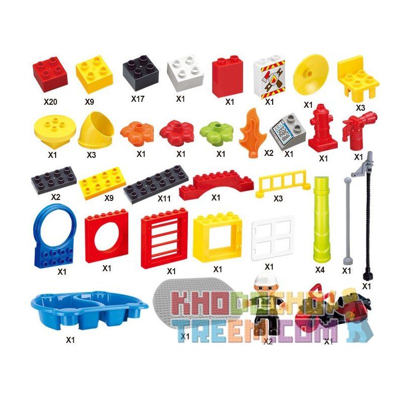 HYSTOYS HONGYUANSHENG AOLEDUOTOYS HG-1402 1402 HG1402 Xếp hình kiểu    Fire Story Câu Chuyện Cứu Hỏa Có Bàn 107 khối