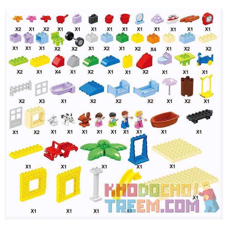 HUIMEI STAR CITY XING DOU CHENG HM072 Xếp hình kiểu    Happy Family Gia đình Vui Vẻ 92 khối