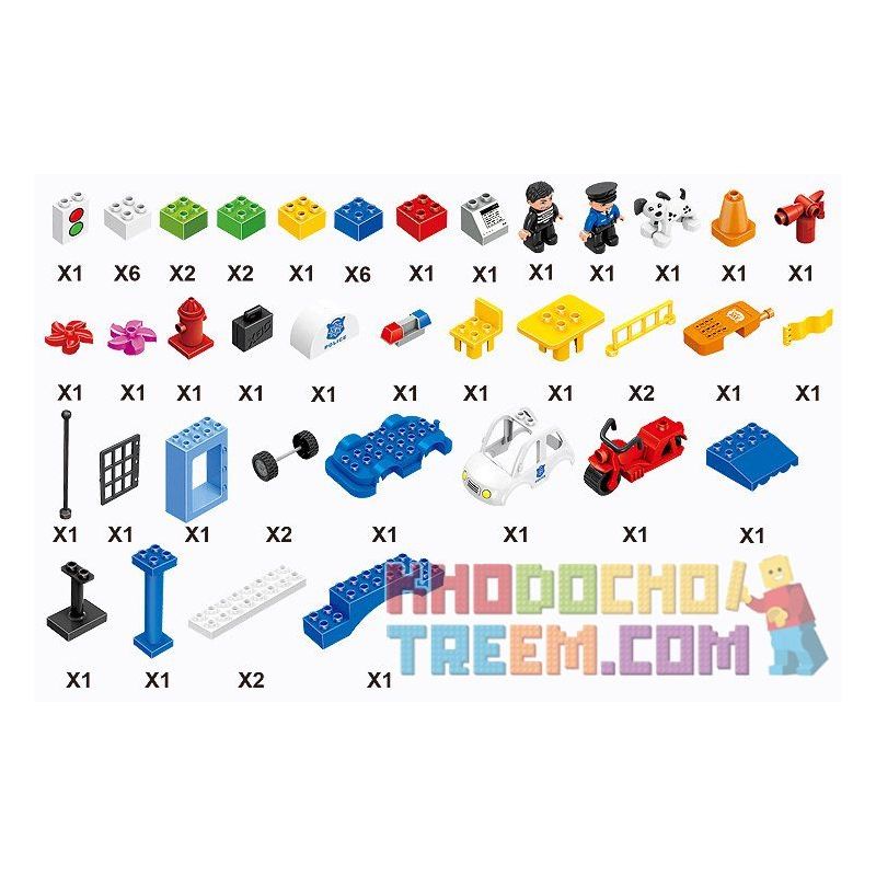 HUIMEI STAR CITY XING DOU CHENG HM075 Xếp hình kiểu    City Center Police Trụ Sở Cảnh Sát Thành Phố 51 khối