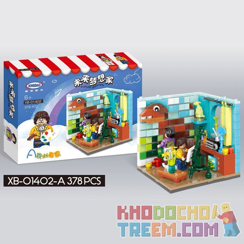 XINGBAO XB-01402 01402 XB01402 non  6 CĂN PHÒNG LÀM VIỆC bộ đồ chơi xếp lắp ráp ghép mô hình Creator FUTURE DREAMERS Sáng Tạo 2180 khối