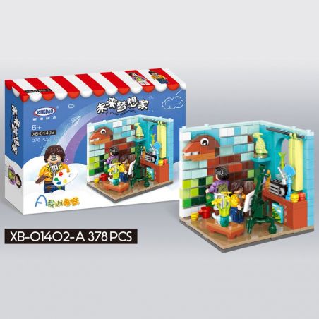 XINGBAO XB-01402 01402 XB01402 non  6 CĂN PHÒNG LÀM VIỆC bộ đồ chơi xếp lắp ráp ghép mô hình Creator FUTURE DREAMERS Sáng Tạo 2180 khối