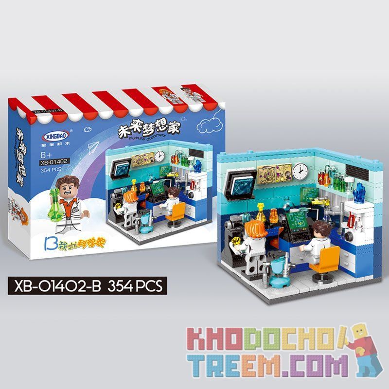 XINGBAO XB-01402 01402 XB01402 non  6 CĂN PHÒNG LÀM VIỆC bộ đồ chơi xếp lắp ráp ghép mô hình Creator FUTURE DREAMERS Sáng Tạo 2180 khối