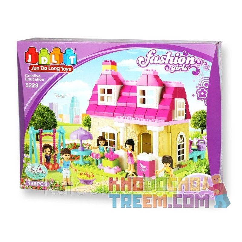 JUN DA LONG TOYS JDLT 5229A Xếp hình kiểu Lego Duplo DUPLO Pretty Girls' House Ngôi Nhà Của Các Cô Gái 146 khối JUN DA LONG TOYS JDLT 5229A Xếp hình kiểu Lego Duplo DUPLO Pretty Girls' House Ngôi Nhà Của Các Cô Gái 146 khối