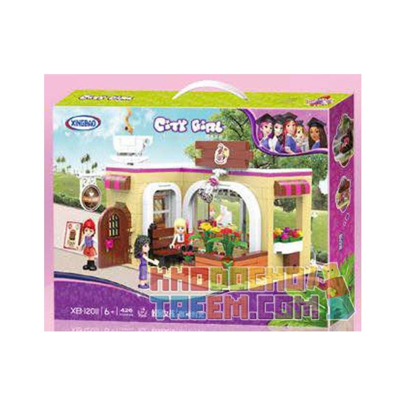 XINGBAO XB-12011 12011 XB12011 non  TIỆM TẠP HÓA VUI NHỘN CỦA CÁC CÔ GÁI bộ đồ chơi xếp lắp ráp ghép mô hình City Girl CITYGIRL COFFEE TIME Thành Phố Con Gái 426 khối