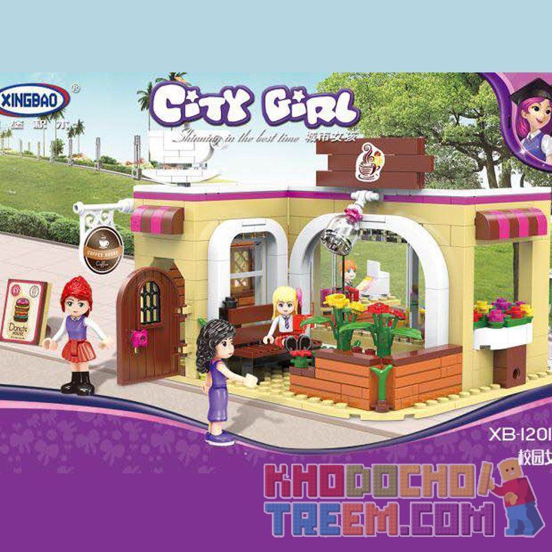 XINGBAO XB-12011 12011 XB12011 non  TIỆM TẠP HÓA VUI NHỘN CỦA CÁC CÔ GÁI bộ đồ chơi xếp lắp ráp ghép mô hình City Girl CITYGIRL COFFEE TIME Thành Phố Con Gái 426 khối