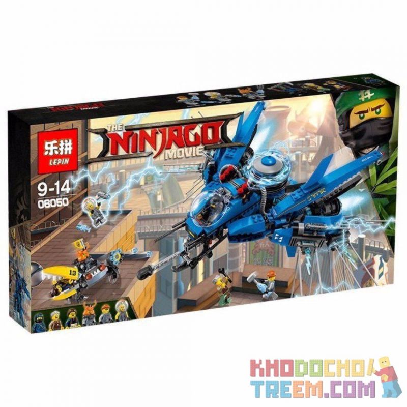 NOT THE LEGO NINJAGO MOVIE 70614 Lightning Jet Thunder Ninja's Thunder Fighter , Bela Lari 10721 LELE 31073 LEPIN 06050 Xếp hình Máy Bay Tia Chớp Của Jay 876 khối