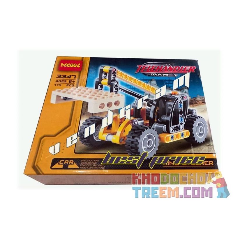 NOT Lego TECHNIC 8045 Mini Telehandler, BRICKCOOL 3347 3351 Xếp hình Xe Cẩu Nâng Hàng Màu Vàng đen (Mẫu 1) 117 khối NOT Lego TECHNIC 8045 Mini Telehandler, BRICKCOOL 3347 3351 Xếp hình Xe Cẩu Nâng Hàng Màu Vàng đen (Mẫu 1) 117 khối