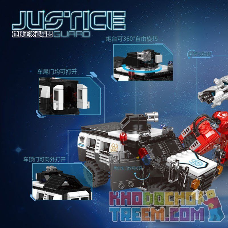 XINGBAO XB-02104 02104 XB02104 non  CUỘC RƯỢT ĐUỔI HẤP DẪN GIỮA XE CẢNH SÁT VÀ MÔ HÌNH bộ đồ chơi xếp lắp ráp ghép mô hình Justice Guard Cảnh Sát Bảo Vệ Hòa Bình 962 khối