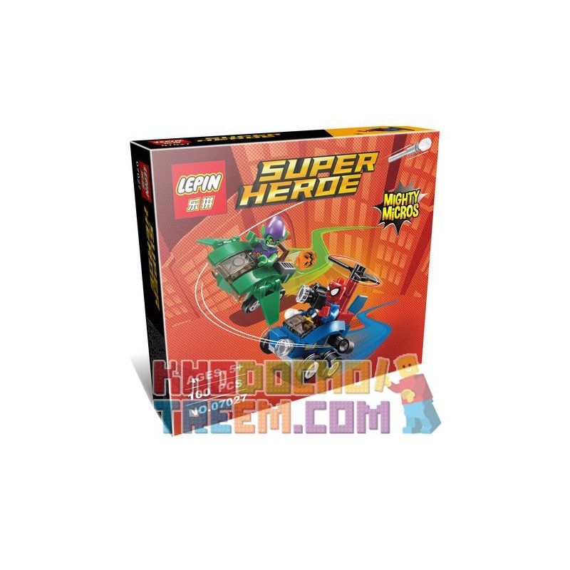 NOT Lego MIGHTY MICROS SPIDER-MAN VS. GREEN GOBLIN 76064 LELE 79331-6 LEPIN 07027 07036 xếp lắp ráp ghép mô hình NGƯỜI NHỆN ĐẠI CHIẾN YÊU TINH XANH LÁ MIGHTY MICROS VS Marvel Super Heroes Siêu Anh Hùng Marvel 85 khối
