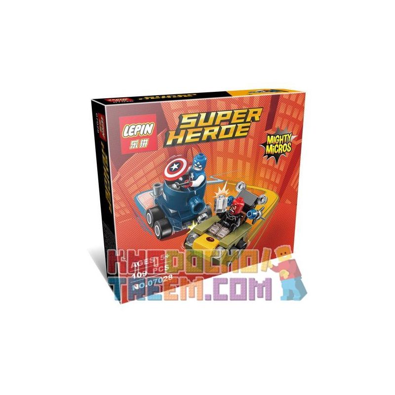 NOT Lego MIGHTY MICROS CAPTAIN AMERICA VS. RED SKULL 76065 LELE 79331-6 LEPIN 07028 07036 xếp lắp ráp ghép mô hình ĐỘI TRƯỞNG MỸ ĐẠI CHIẾN ĐẦU LÂU ĐỎ MIGHTY MICROS CAPTAIN AMERICA VS RED SKULL Marvel Super Heroes Siêu Anh Hùng Marvel 95 khối