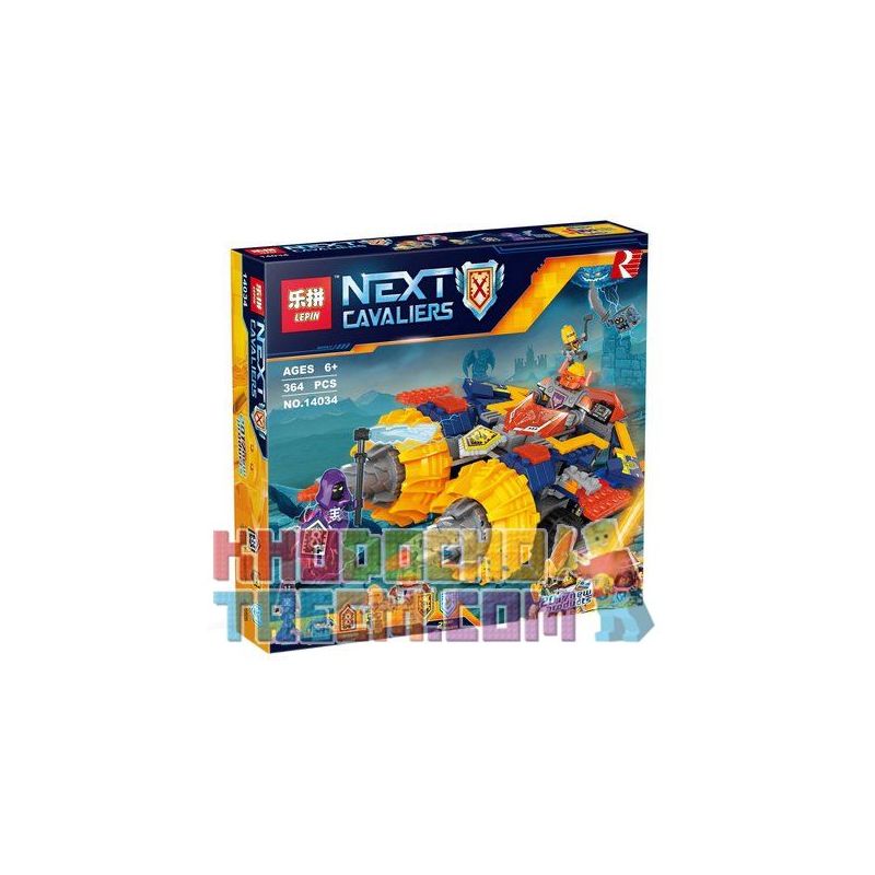 NOT Lego AXL'S RUMBLE MAKER 70354 Bela Lari 10703 LEPIN 14034 SHENG YUAN/SY SY910 xếp lắp ráp ghép mô hình CỖ XE MŨI KHOAN CỦA AXL MÁY TẠO TIẾNG ỒN Nexo Knights Hiệp Sỹ Nexo 318 khối