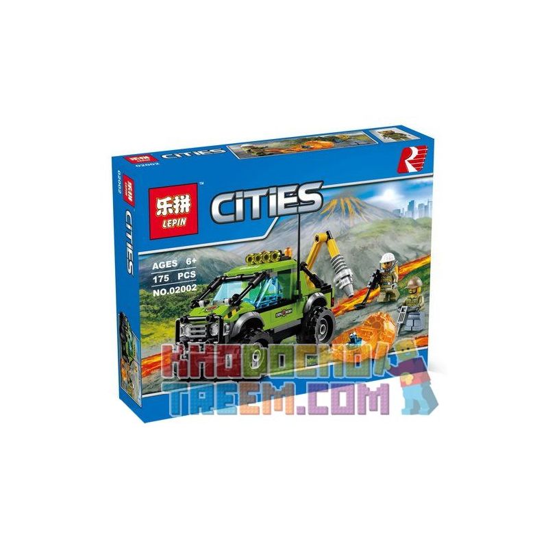 NOT Lego VOLCANO EXPLORATION TRUCK 60121 Bela Lari 10638 LEPIN 02002 xếp lắp ráp ghép mô hình XE TẢI THÁM HIỂM NÚI LỬA City Thành Phố 175 khối