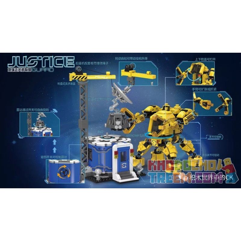 XINGBAO XB-02103 02103 XB02103 non  NGƯỜI MÁY CÔNG LÝ MECHS bộ đồ chơi xếp lắp ráp ghép mô hình Justice Guard Cảnh Sát Bảo Vệ Hòa Bình 851 khối