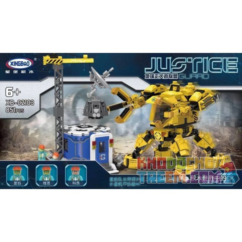 XINGBAO XB-02103 02103 XB02103 non Lego NGƯỜI MÁY CÔNG LÝ MECHS bộ đồ chơi xếp lắp ráp ghép mô hình Justice Guard Cảnh Sát Bảo Vệ Hòa Bình 851 khối