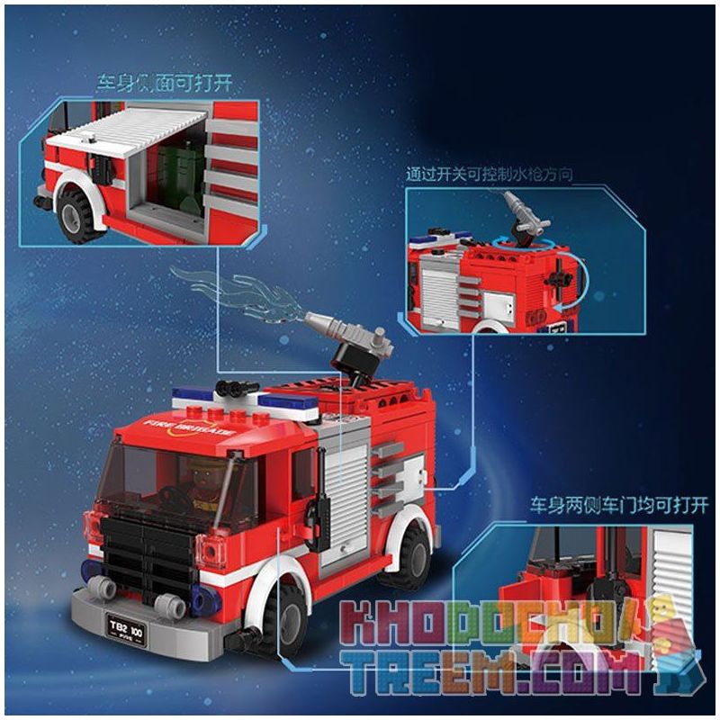 XINGBAO XB-02102 02102 XB02102 non  GIẢI CỨU NGÔI NHÀ BỐC CHÁY bộ đồ chơi xếp lắp ráp ghép mô hình Justice Guard Cảnh Sát Bảo Vệ Hòa Bình 578 khối