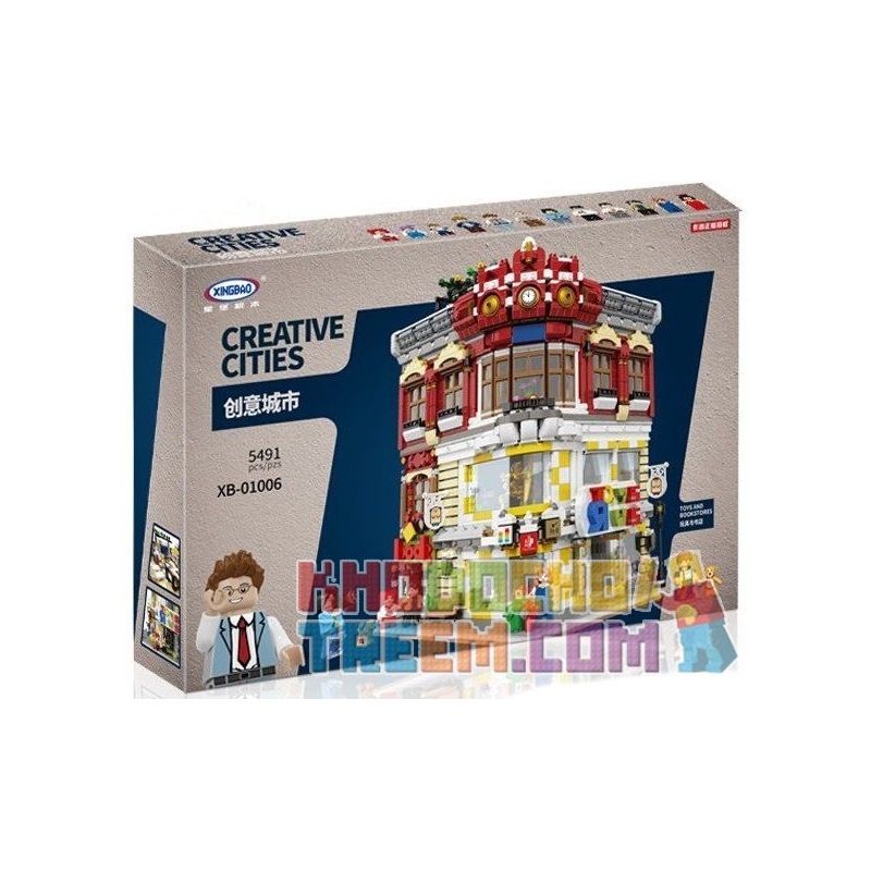 XINGBAO XB-01006 01006 XB01006 non  CỬA HÀNG SÁCH VÀ ĐỒ CHƠI bộ đồ chơi xếp lắp ráp ghép mô hình Creator CREATIVE CITIES TOYS AND BOOKSTORE Sáng Tạo 5491 khối