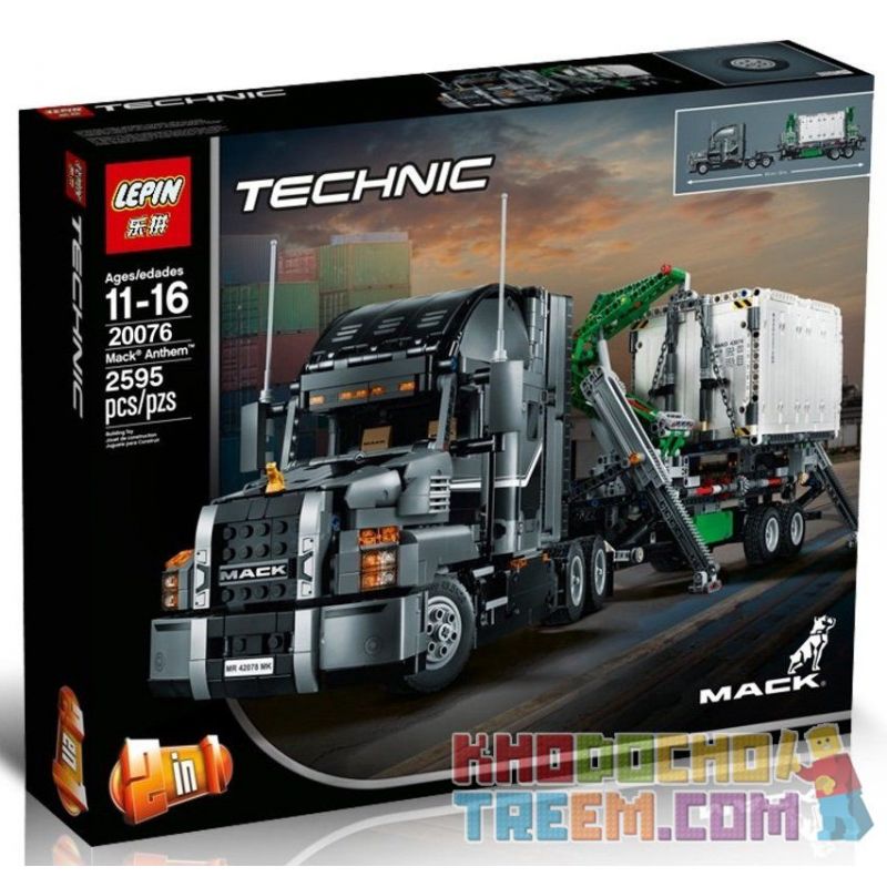 NOT Lego MACK ANTHEM 42078 Bela Lari 10827 LEPIN 20076 xếp lắp ráp ghép mô hình XE ĐẦU KÉO SIÊU HIỆN ĐẠI BÀI HÁT CỦA MACK Technic Kỹ Thuật Công Nghệ Cao Mô Hình Phương Tiện 2595 khối