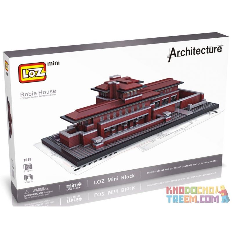 LOZ 1018 Xếp hình kiểu Nanoblock ARCHITECTURE Robie House Nhà Robie 2115 khối