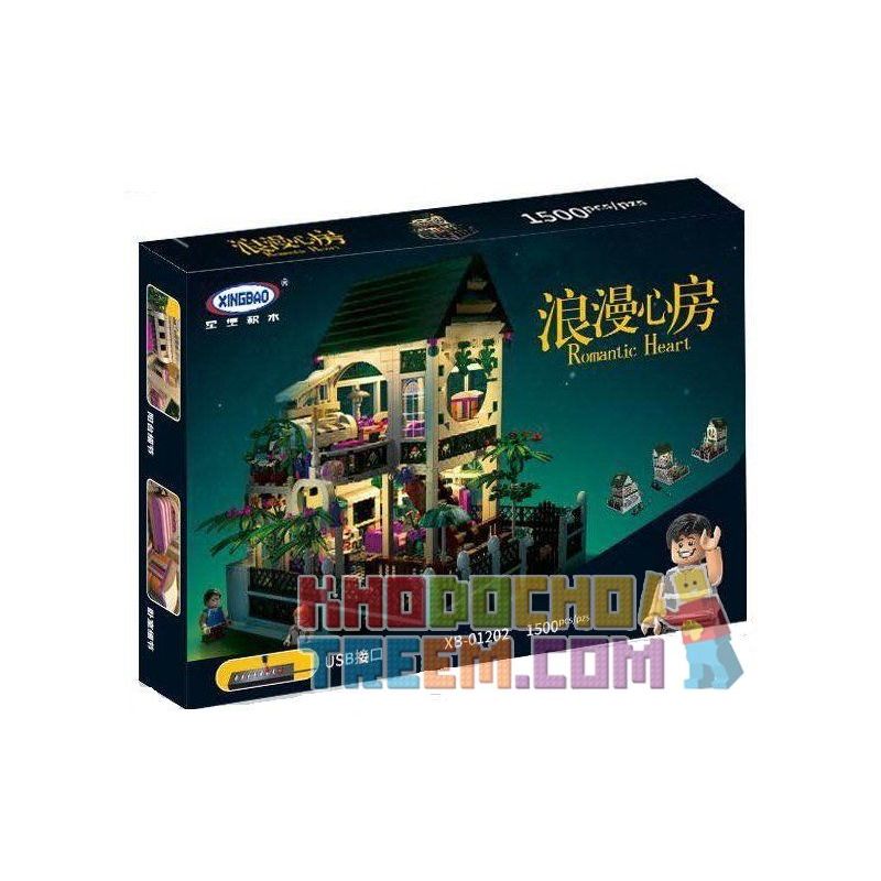 XINGBAO XB-01202 01202 XB01202 non  NGÔI NHÀ LÃNG MẠN bộ đồ chơi xếp lắp ráp ghép mô hình Creator ROMANTIC HEART Sáng Tạo 1500 khối