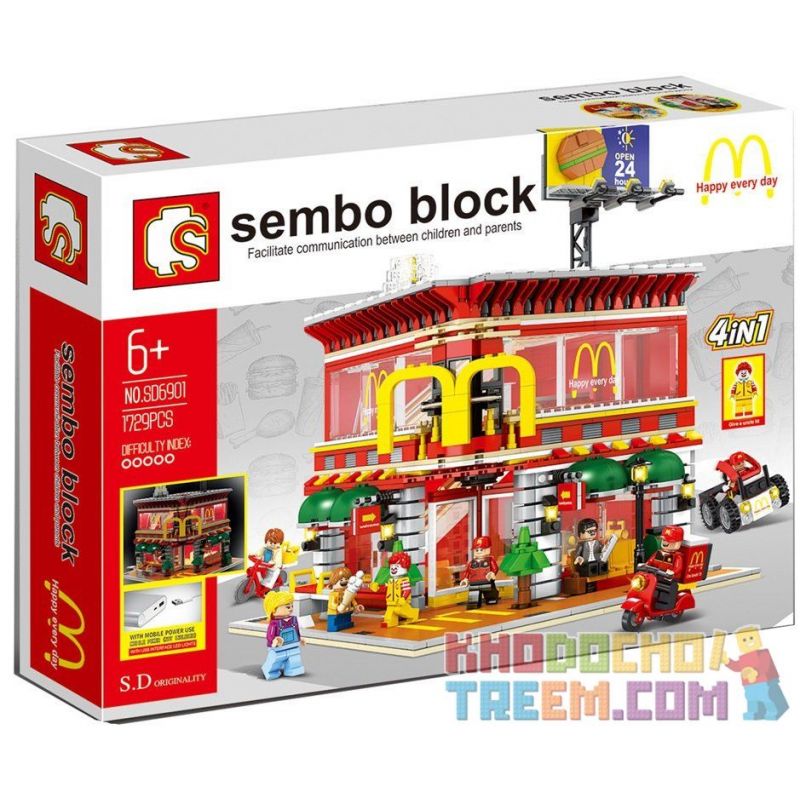 SEMBO SD6901 6901 non  QUÁN ĂN NHANH bộ đồ chơi xếp lắp ráp ghép mô hình Modular Buildings SEMBO BLOCK Mô Hình Nhà Cửa 1729 khối SEMBO SD6901 6901 non  QUÁN ĂN NHANH bộ đồ chơi xếp lắp ráp ghép mô hình Modular Buildings SEMBO BLOCK Mô Hình Nhà Cửa 1729 khối