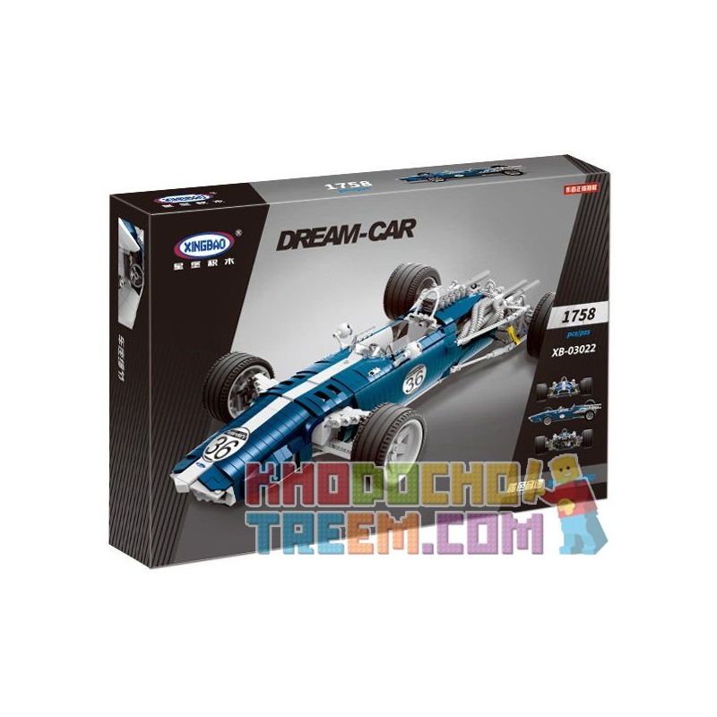 REBRICKABLE MOC-1234 1234 MOC1234 XINGBAO XB-03022 03022 XB03022 non  XE ĐUA MÀU XANH DA TRỜI bộ đồ chơi xếp lắp ráp ghép mô hình  EAGLE WESLAKE MK1 T1G Kỹ Thuật Công Nghệ Cao Mô Hình Phương Tiện 1758 khối