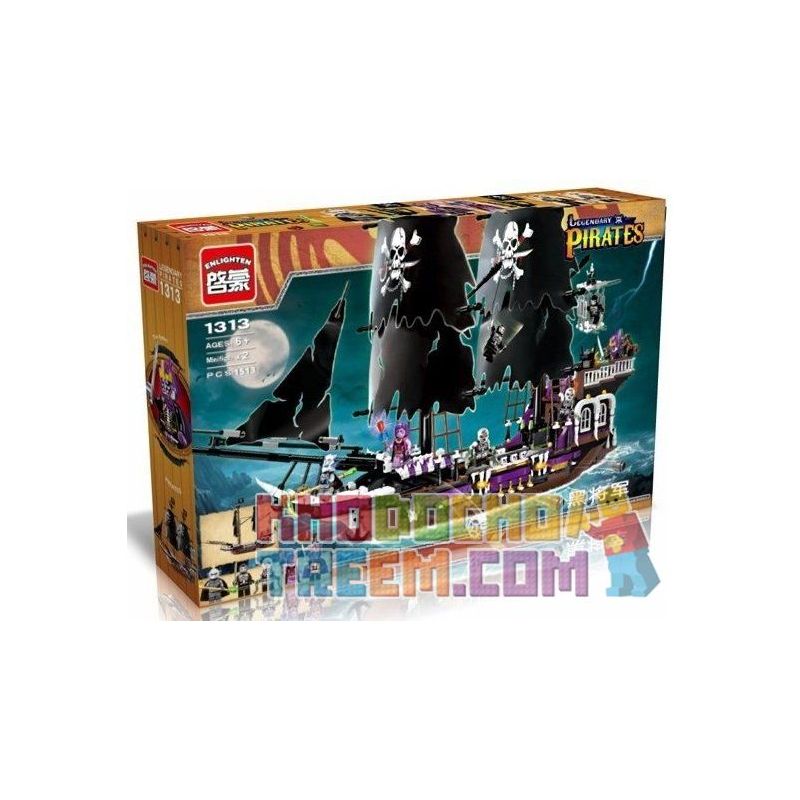 Enlighten 1313 Qman 1313 non  THUYỀN CƯỚP BIỂN ĐEN bộ đồ chơi xếp lắp ráp ghép mô hình Pirates Of The Caribbean LEGENDARY PIRATES Cướp Biển Vùng Caribe 1513 khối