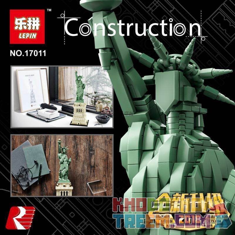 NOT Lego STATUE OF LIBERTY 21042 LEPIN 17011 SHENG YUAN/SY 1202 WANGE 5227  xếp lắp ráp ghép mô hình TƯỢNG NỮ THẦN TỰ DO TƯỢNG NỮ THẦN TỰ Architecture  Công Trình Kiến Trúc 1685 khối