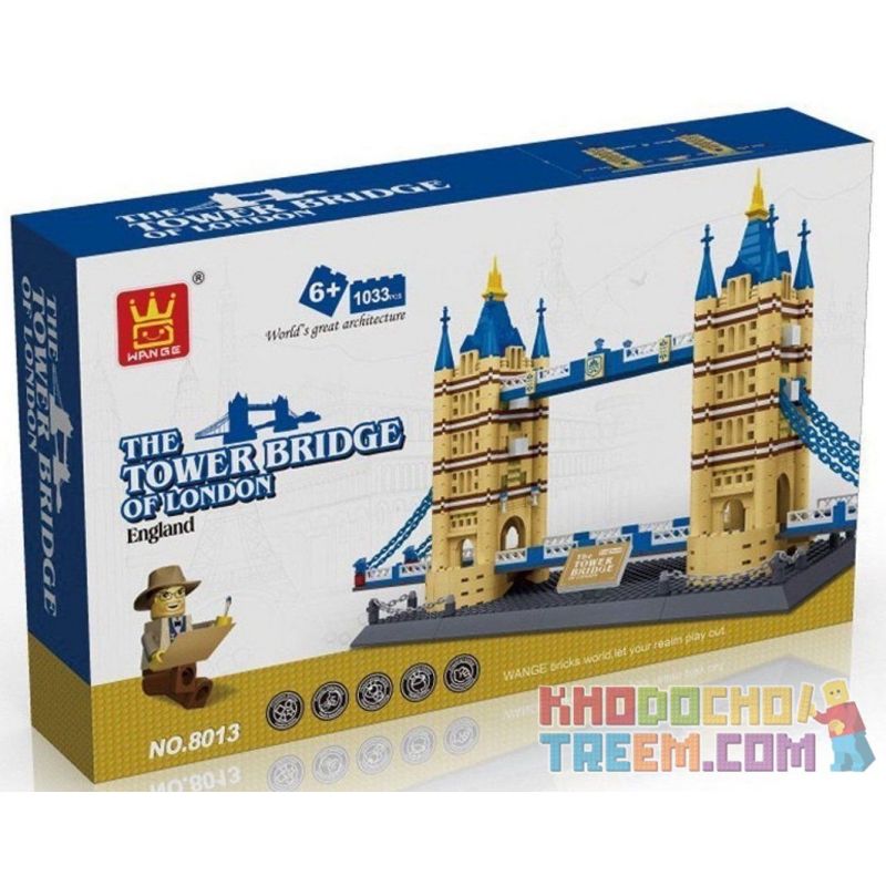 WANGE DR.LUCK 8013 5215 non Lego CẦU THÁP LUÂN ĐÔN bộ đồ chơi xếp lắp ráp ghép mô hình Creator THE TOWER BRIDGE OF LONDON Sáng Tạo 1033 khối
