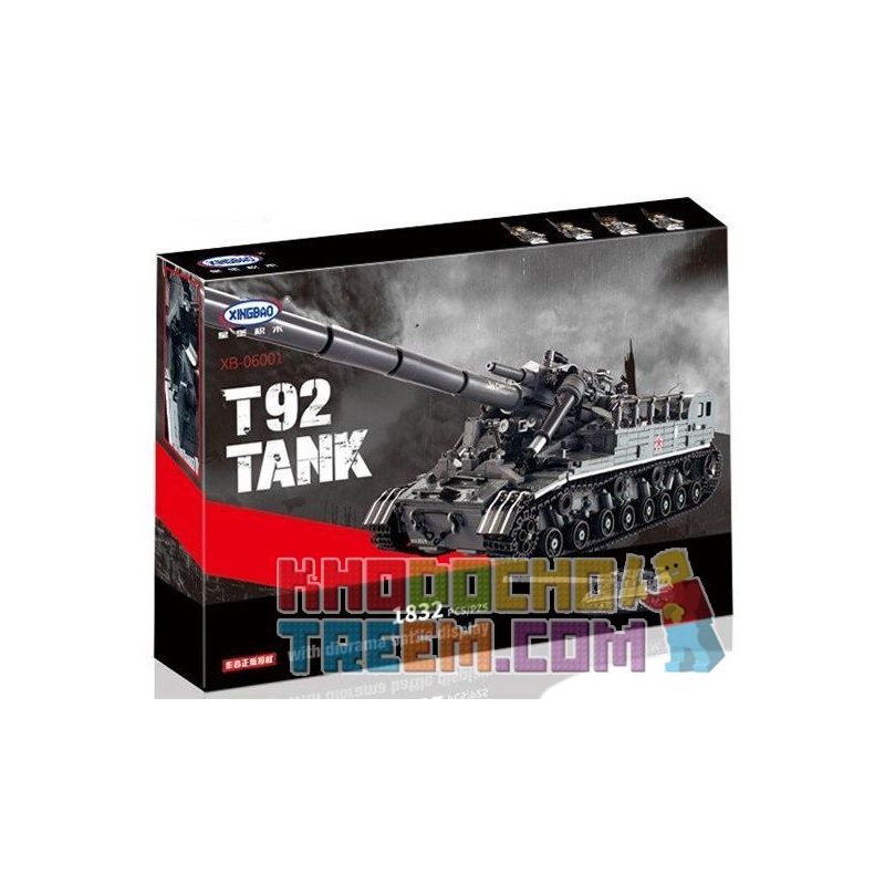 XINGBAO XB-06001 06001 XB06001 non  XE TĂNG T-92 bộ đồ chơi xếp lắp ráp ghép mô hình Creator T92 TANK WITH DIORAMA BATTLE DISPLAY Sáng Tạo 1832 khối