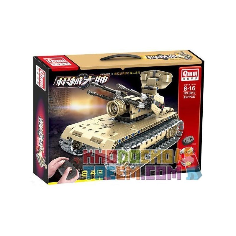 QIHUI 8012 non  XE TĂNG PHÒNG KHÔNG bộ đồ chơi xếp lắp ráp ghép mô hình  Kỹ Thuật Công Nghệ Cao Mô Hình Phương Tiện 457 khối