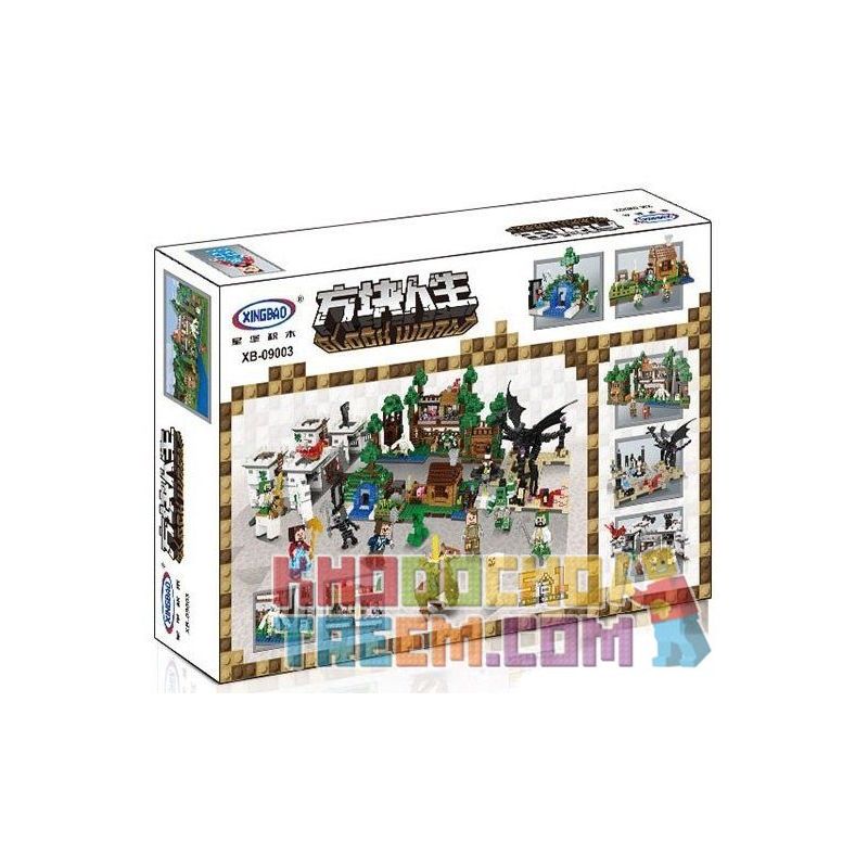 XINGBAO XB-09003 09003 XB09003 non  KHU CHỢ TRÊN CÂY bộ đồ chơi xếp lắp ráp ghép mô hình Minecraft BLOCK WORLD MYSTERIES OF BASE Game Xây Dựng 1114 khối