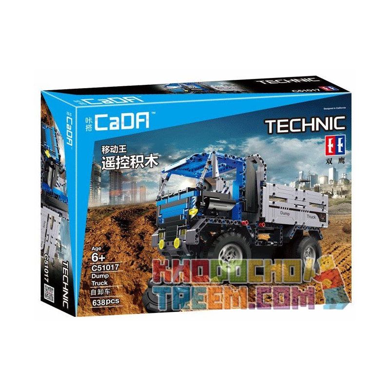 DOUBLEE CADA C51017 51017 non  XE TẢI CHỞ PHẾ THẢI bộ đồ chơi xếp lắp ráp ghép mô hình  DUMP TUCK Kỹ Thuật Công Nghệ Cao Mô Hình Phương Tiện 638 khối