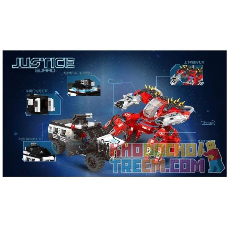 XINGBAO XB-02104 02104 XB02104 non  CUỘC RƯỢT ĐUỔI HẤP DẪN GIỮA XE CẢNH SÁT VÀ MÔ HÌNH bộ đồ chơi xếp lắp ráp ghép mô hình Justice Guard Cảnh Sát Bảo Vệ Hòa Bình 962 khối