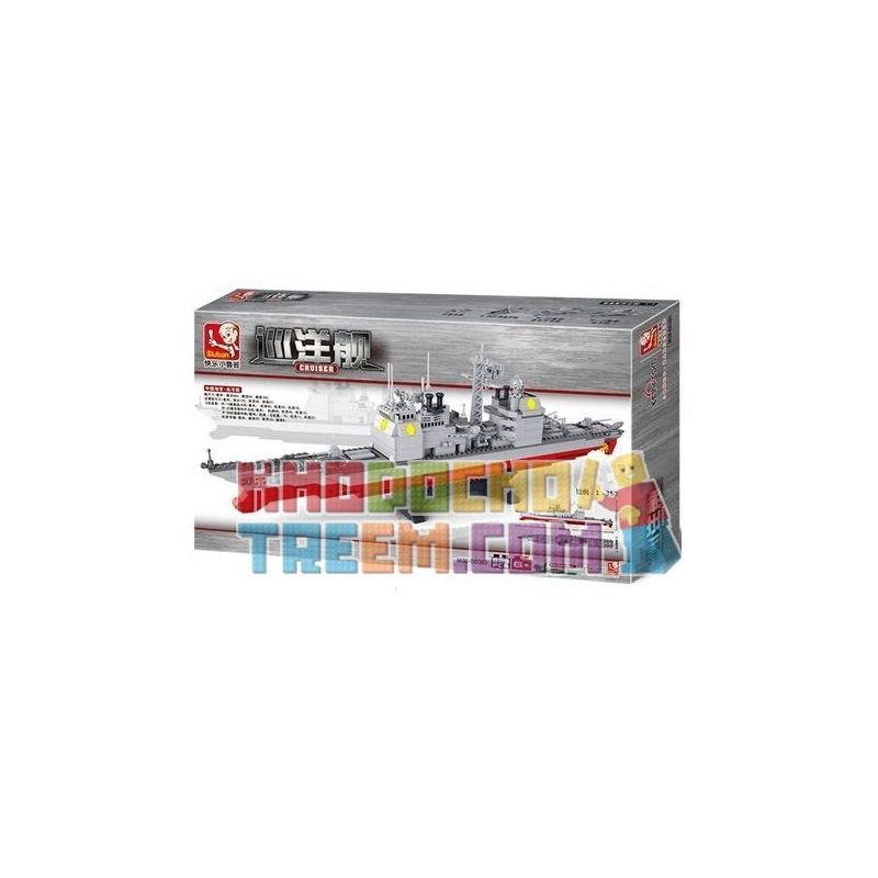 SLUBAN M38-B0389 B0389 0389 M38B0389 38-B0389 non  TÀU CHIẾN tỷ lệ 1:350 bộ đồ chơi xếp lắp ráp ghép mô hình Military Army CRUISER Quân Sự Bộ Đội 883 khối