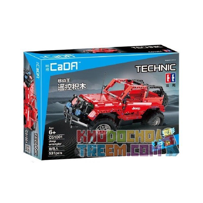 DOUBLEE CADA C51001 51001 non  XE OFF-ROAD bộ đồ chơi xếp lắp ráp ghép mô hình  JEEP WRANGLER / OFF-ROAD WARRIOR Kỹ Thuật Công Nghệ Cao Mô Hình Phương Tiện 531 khối