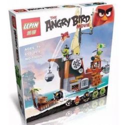 Bela 10509 Lari 10509 LEPIN 19005 Xếp hình kiểu Lego THE ANGRY BIRDS MOVIE Piggy Pirate Ship Angry Bird Pig Pirate Tàu Cướp Biển Của Siêu Trộm 620 khối