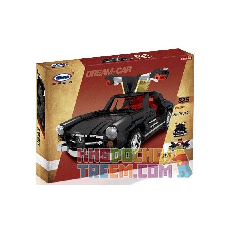 MouldKing 10005 Mould King 10005 REBRICKABLE MOC-22930 22930 MOC22930 XINGBAO XB-03010 03010 XB03010 non  SIÊU XE Ô TÔ bộ đồ chơi xếp lắp ráp ghép mô hình Creator MERCEDES BENZ 300SL GULLWING Sáng Tạo 825 khối