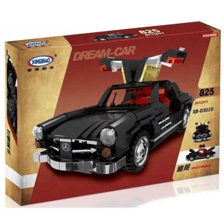 MouldKing 10005 Mould King 10005 REBRICKABLE MOC-22930 22930 MOC22930 XINGBAO XB-03010 03010 XB03010 non  SIÊU XE Ô TÔ bộ đồ chơi xếp lắp ráp ghép mô hình Creator MERCEDES BENZ 300SL GULLWING Sáng Tạo 825 khối