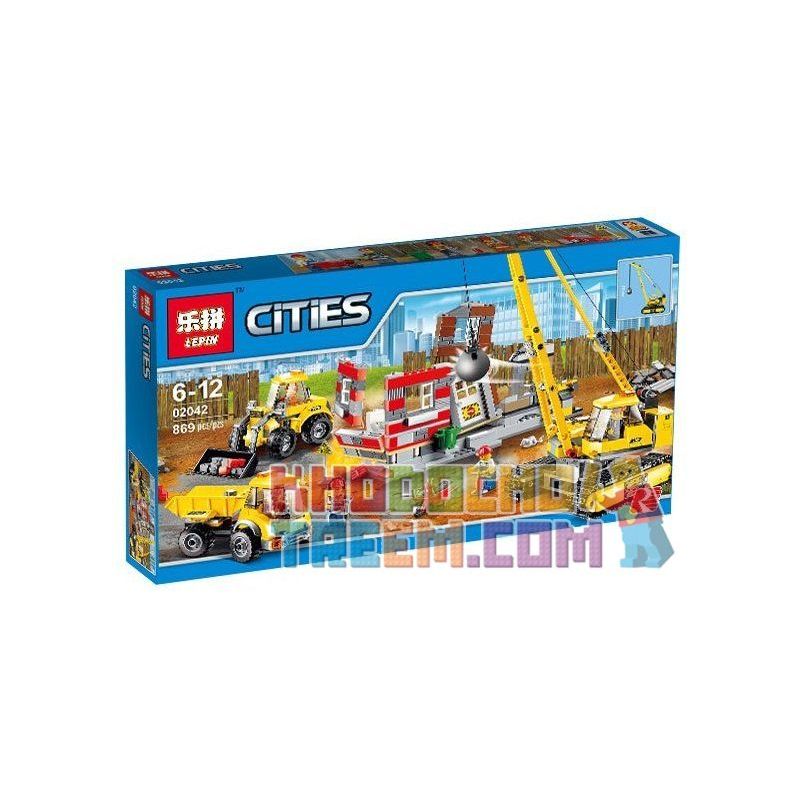 NOT Lego DEMOLITION SITE 60076 LEPIN 02042 xếp lắp ráp ghép mô hình CÔNG TRƯỜNG PHÁ HỦY DỌN DẸP ĐỊA ĐIỂM DỠ City Thành Phố 776 khối
