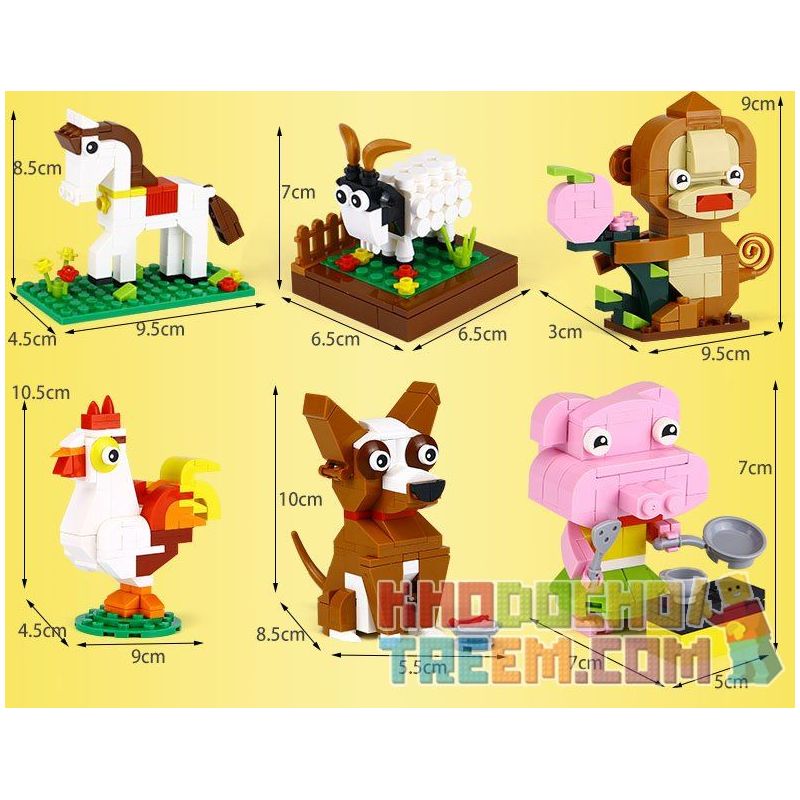 XINGBAO XB-18001 18001 XB18001 XB-18004 18004 XB18004 non  12 CON GIÁP TRUNG QUỐC bộ đồ chơi xếp lắp ráp ghép mô hình Ideabox CHINESE ZODIAC Hộp Sáng Tạo 1155 khối