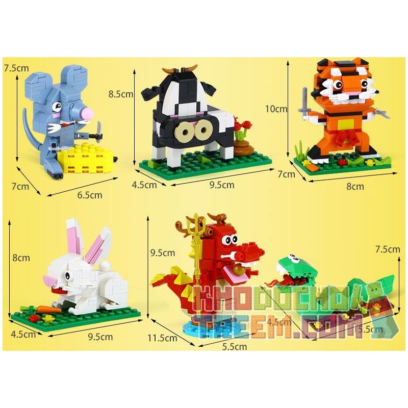 XINGBAO XB-18001 18001 XB18001 XB-18004 18004 XB18004 non  12 CON GIÁP TRUNG QUỐC bộ đồ chơi xếp lắp ráp ghép mô hình Ideabox CHINESE ZODIAC Hộp Sáng Tạo 1155 khối