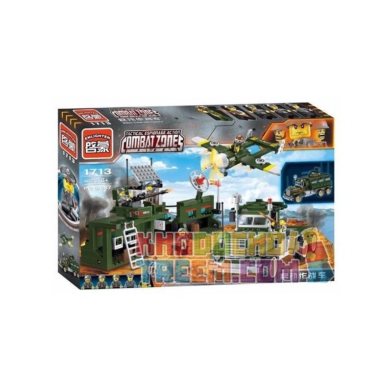 Enlighten 1713 Qman 1713 non  PHÒNG THỦ BẦU TRỜI bộ đồ chơi xếp lắp ráp ghép mô hình Tactical Espionage Action TACTICAL ESPIONAGE ACTION COMBAT ZONES FIRE Chiến Thuật Quân Sự 687 khối